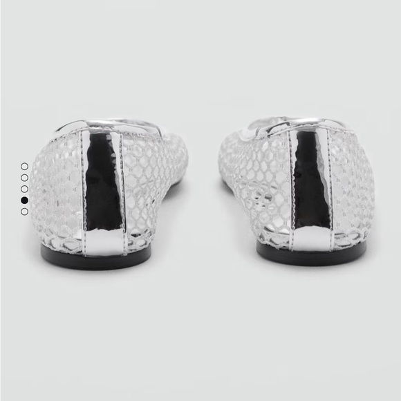 Mango Metallic Mesh Ballet Flats - Picture 5 of 5